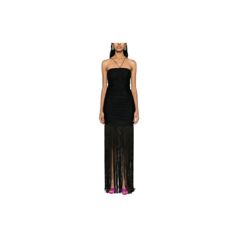 Rotate Sequined Fringed Slip Dress-1