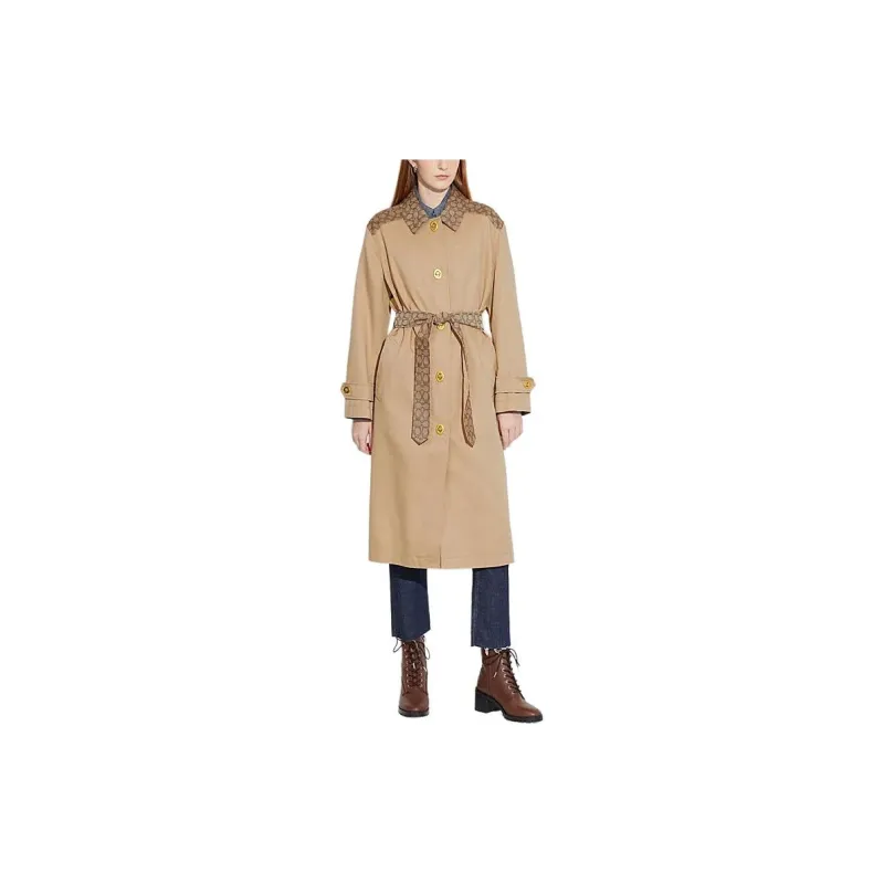 COACH SS24 Trench Coat Women's Classic Khaki-1
