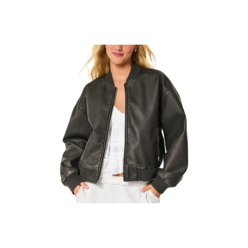 Hollister Jackets Coats Women's Black-2