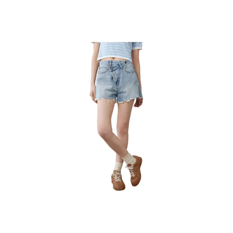 A21 Denim Shorts Women's Light Medium Blue-2