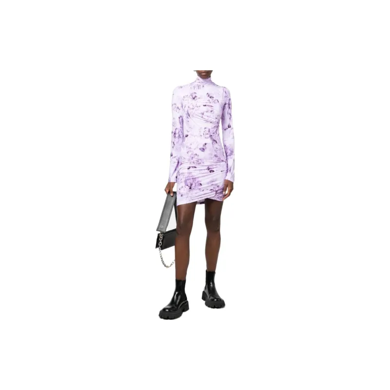 OFF-WHITE Long-Sleeved Dresses Women's Purple-3