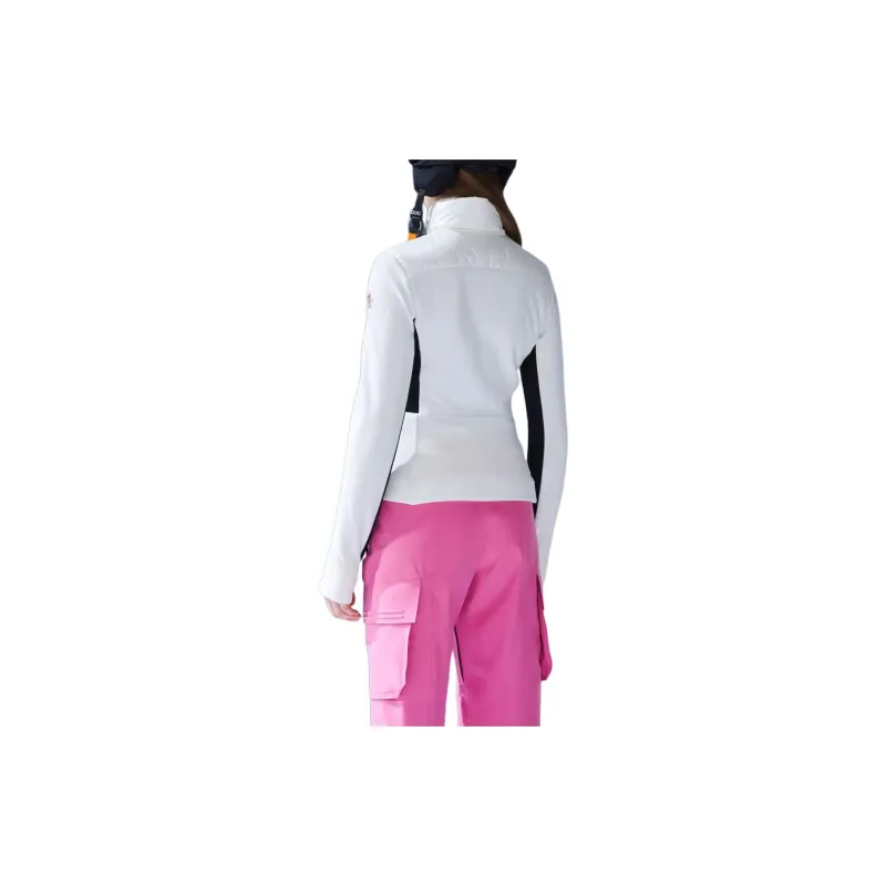 Moncler Padded Fleece Cardigan Down Jacket Women's White-3