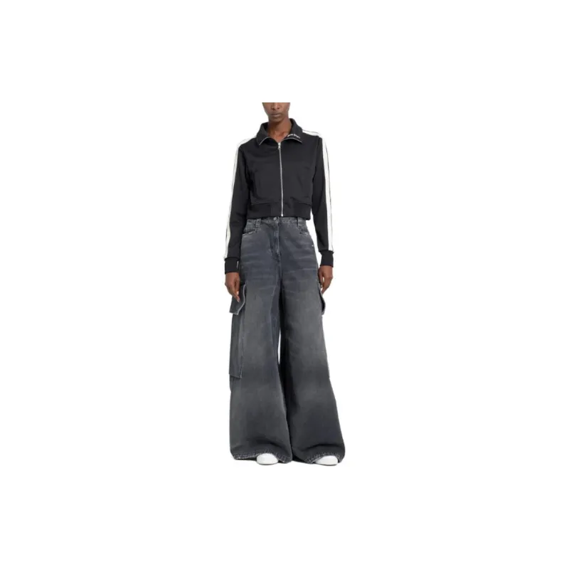 PALM ANGELS Wide Denim Parachute Jeans-2