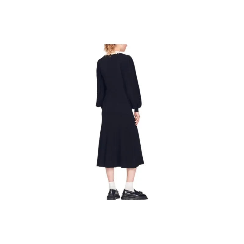 Sandro Long Sleeved Dress Women's Black-2
