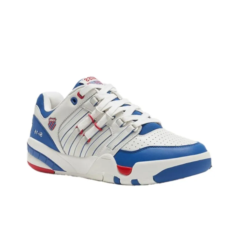 KSWISS Anti-Slip Wear-Resistant Low-Top Skateboard Shoes Men's White Blue-1