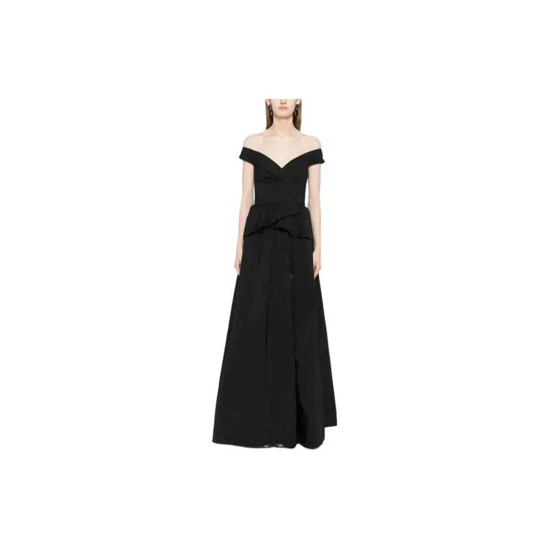 Marchesa Notte Draped detail Taffeta Gown-1