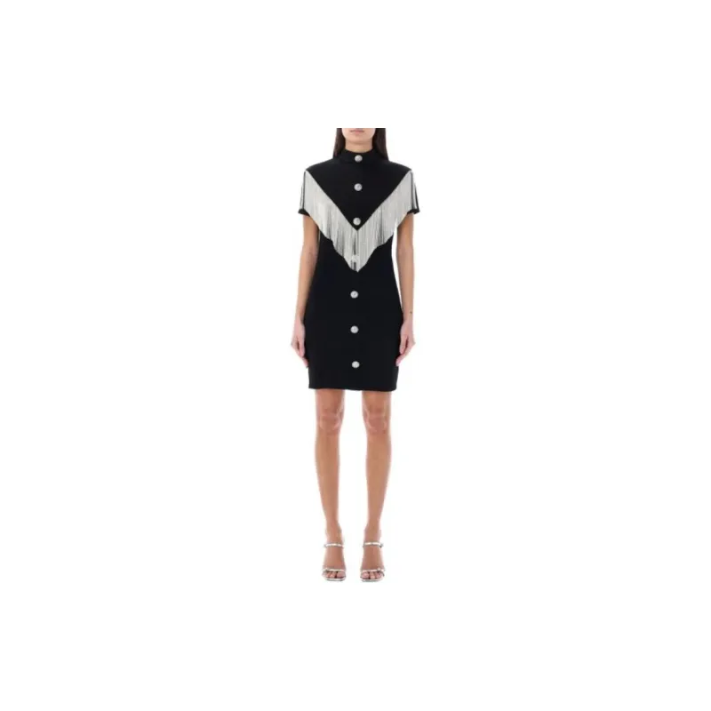 BALMAIN Fringe Detailed Stretched Mini Dress-2