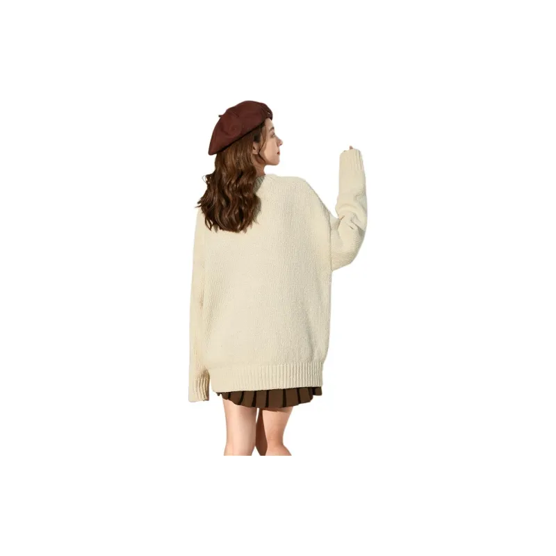 Tonlion Knitwear Women's Crescent White-5