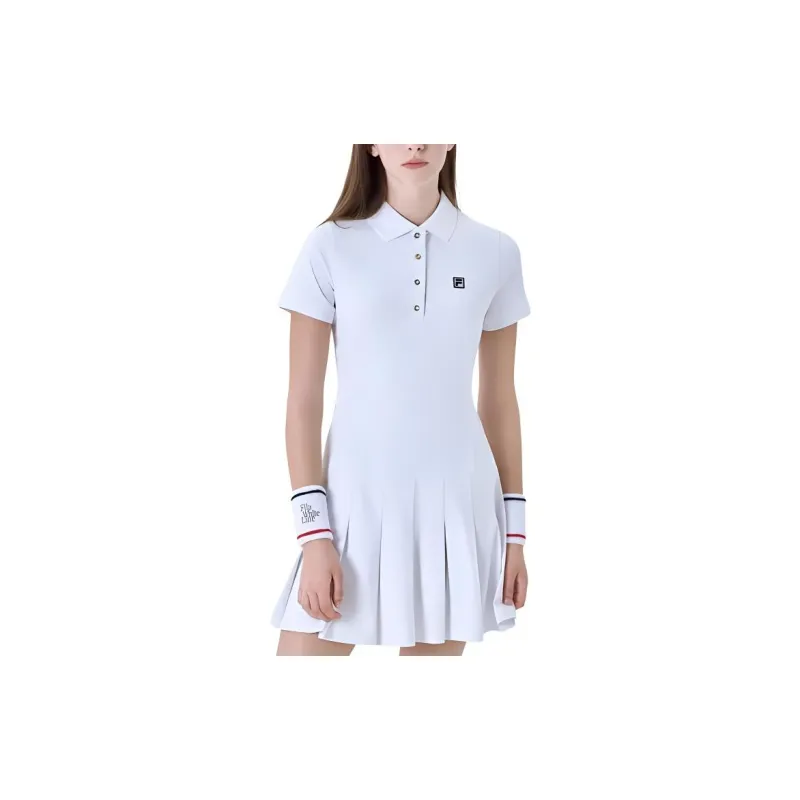 FILA Short Sleeved Dress Women's White-2
