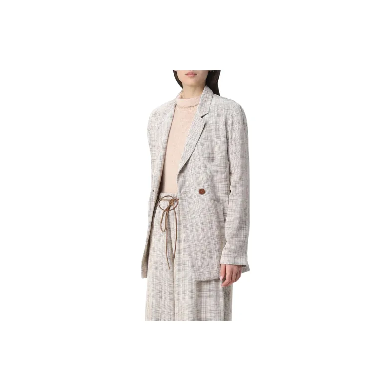 Alysi Double Breasted Checked Blazer-3