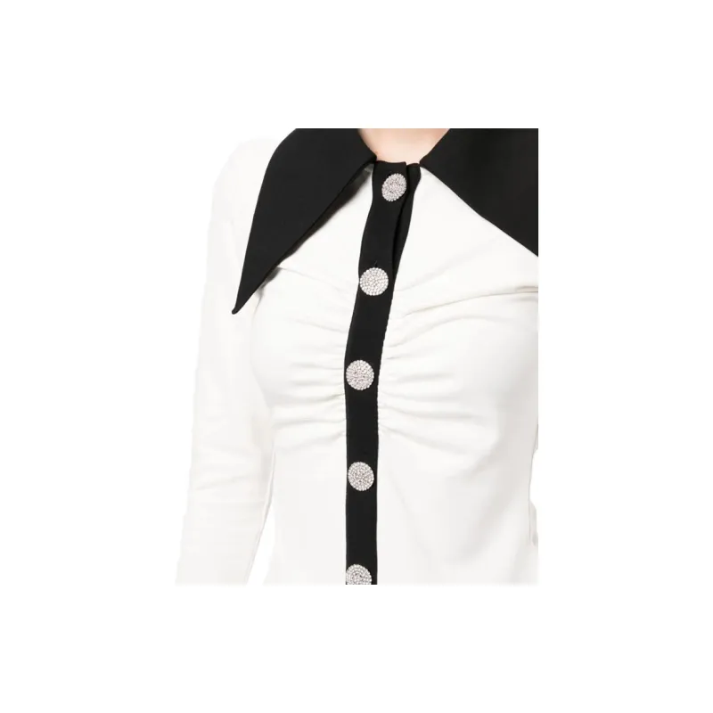 BALMAIN Rhinestone button Long sleeve Shirt-2