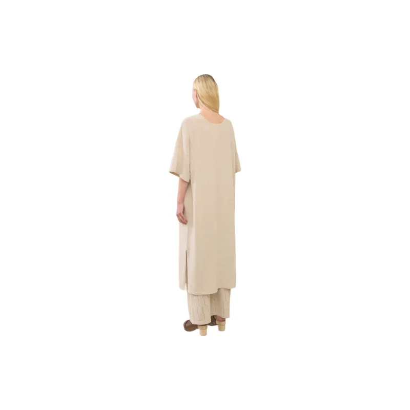 Lauren Manoogian U NECK CAFTAN Short-Sleeved Dresses Women's Light Coffee-1