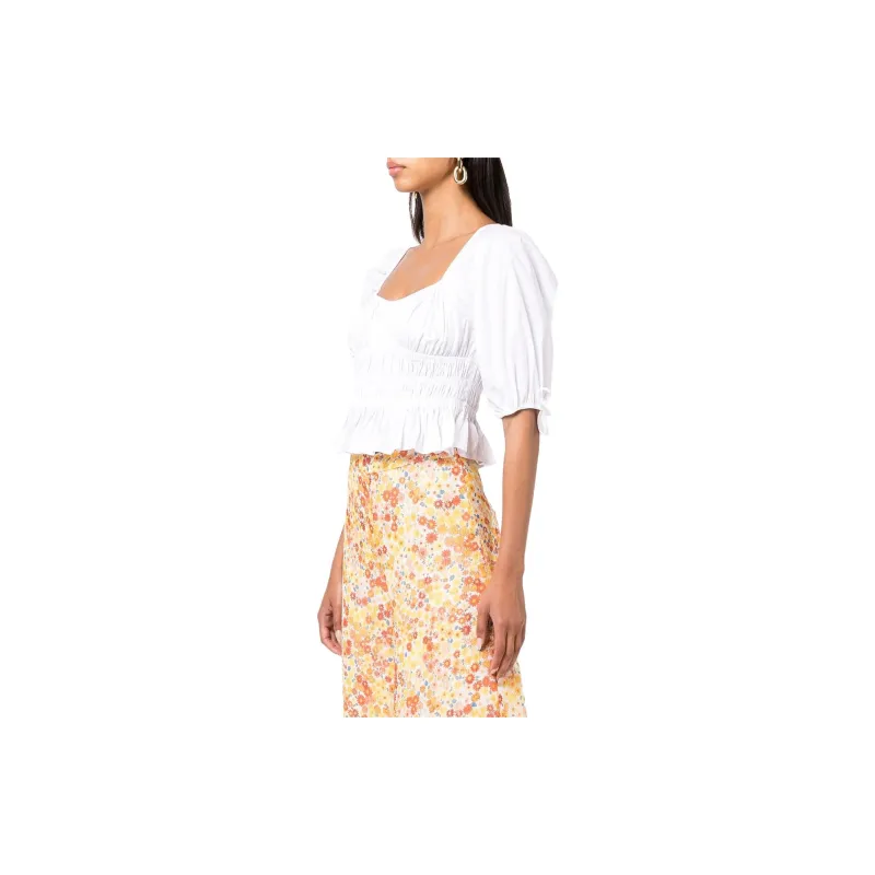 Staud FW23 Puff Sleeve T-Shirt Women's White-1