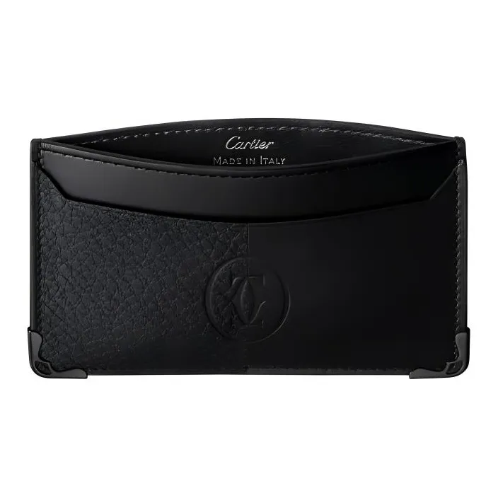 CARTIER Must De Cartier Cow Leather Card Holder Women's Black-2