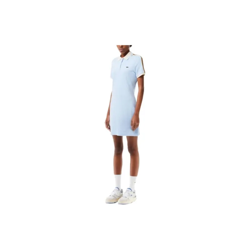 LACOSTE Short-Sleeved Dresses Women's WB5/light Blue-2