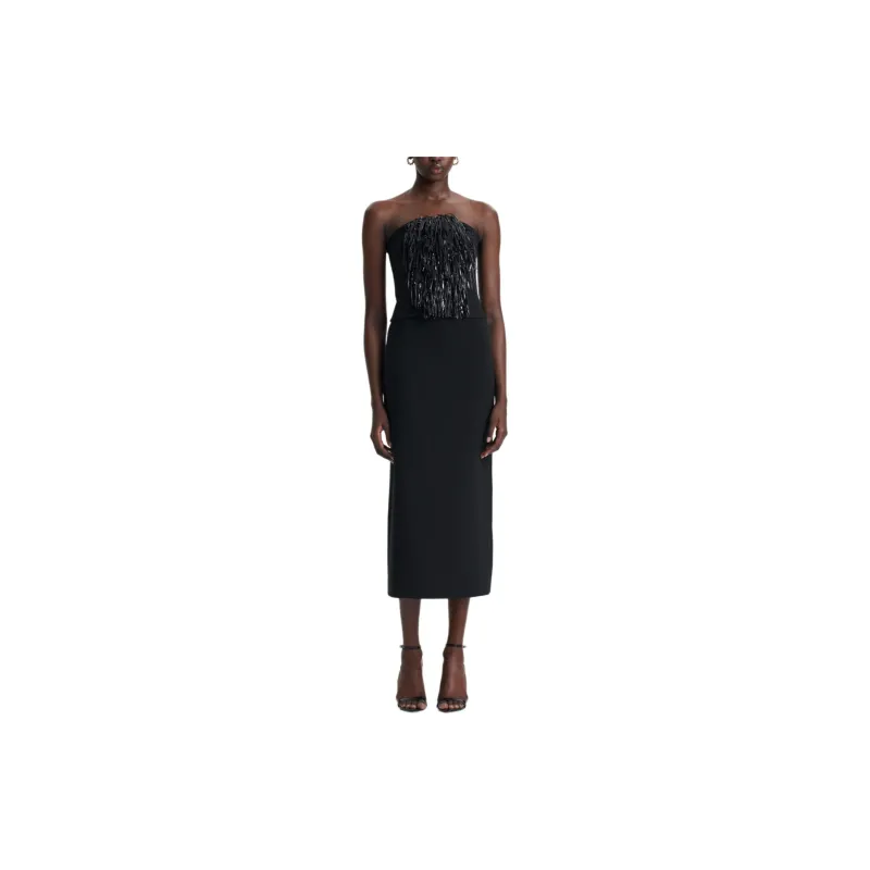 SCANLAN THEODORE Cady Tinsel Bustier Strapless Top Women's BLACK/Black-1
