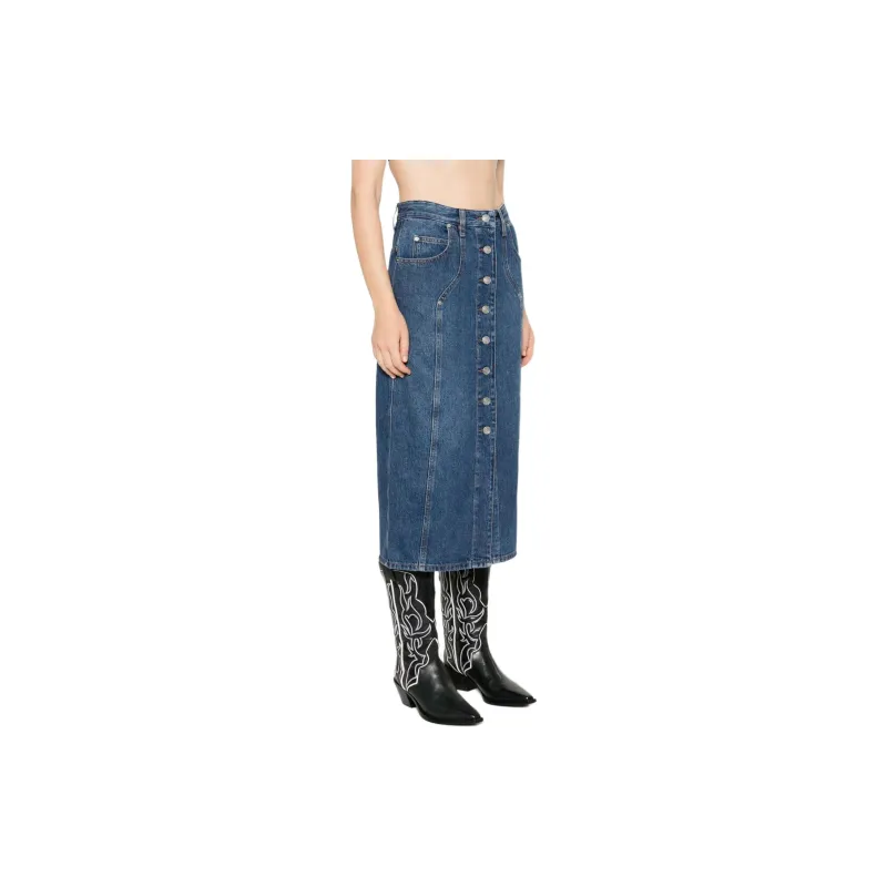 ISABEL MARANT ETOILE Vandy High Waist Buttoned Midi Skirt-3