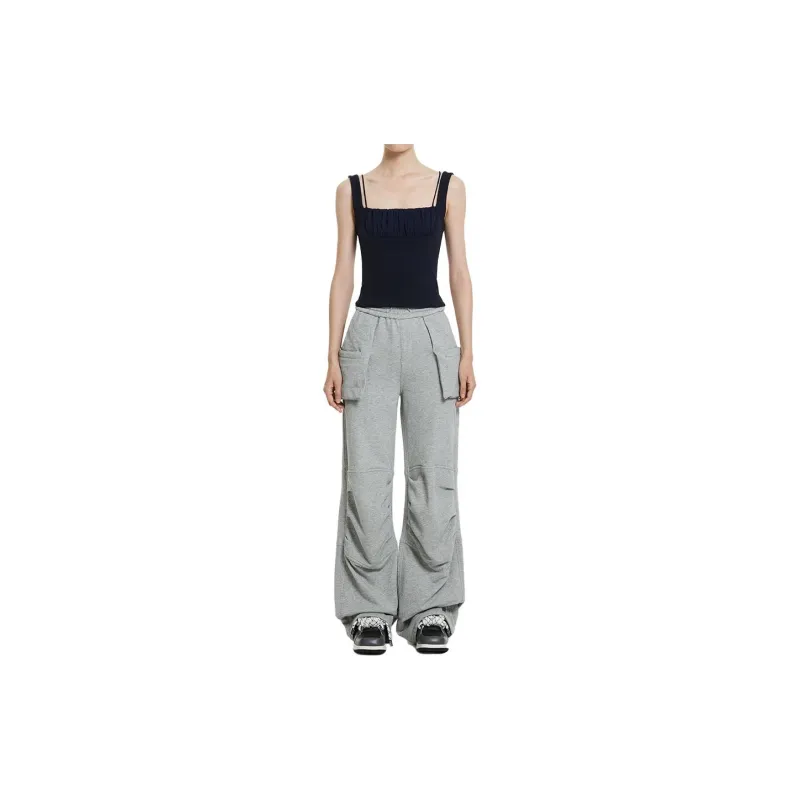 CALVIN LUO Spring And Summer Collection Cargo Pants Women's Gray-4