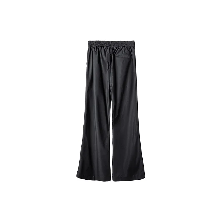 HUANXIANGZHE Flared Pants Loose Fit Straight Fit Casual Pants Unisex Black-1