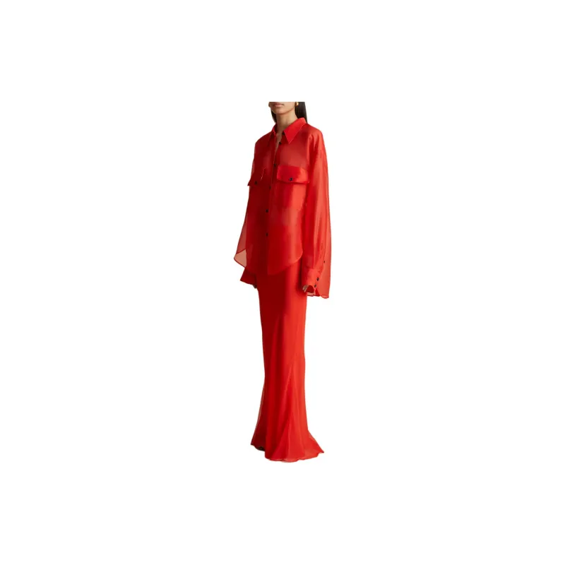 KHAITE The Mauva Silk Maxi Skirt-2