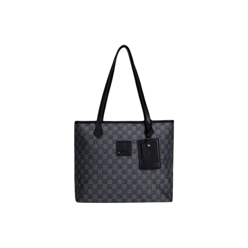 Jordan Polyester Tote Bag Shopping Bag Shoulder Bag Handbag Regular Unisex Black & Gray-1