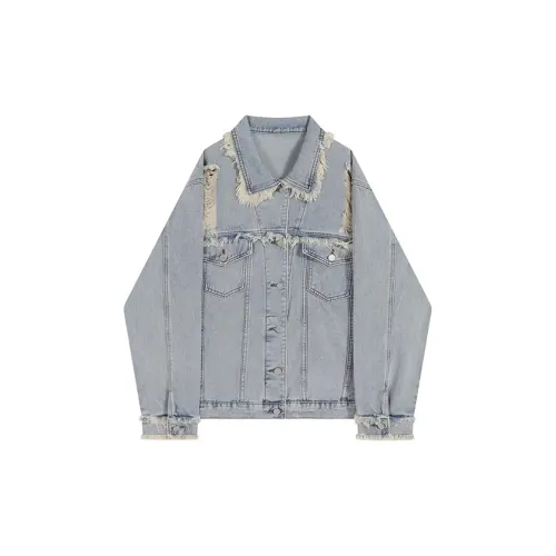 STARFEI Denim Jackets Unisex Blue