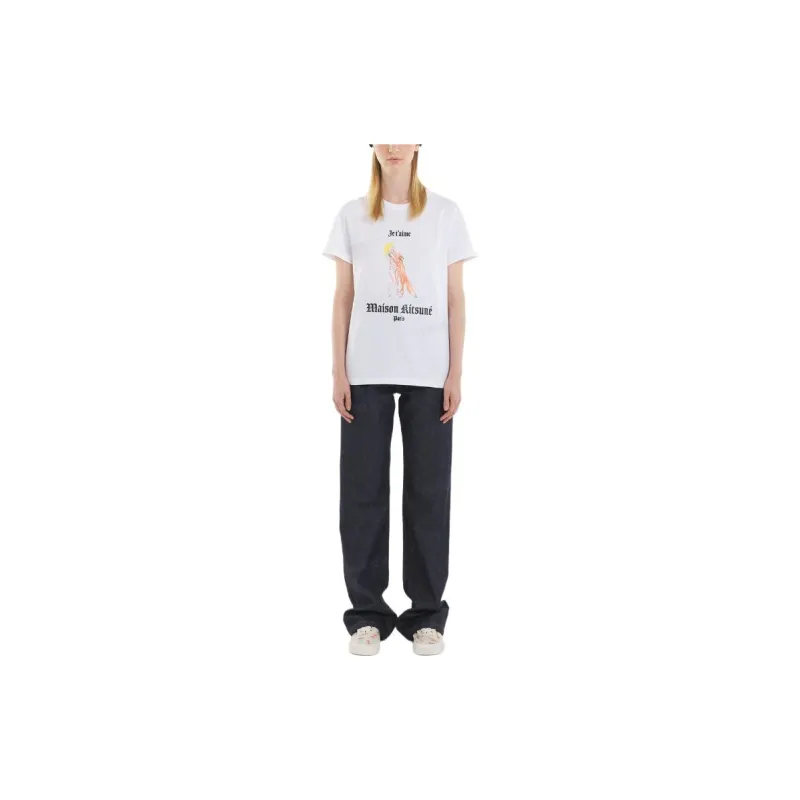 Maison Kitsune Maison Kitsuné X Olympia Le Tan T Shirts Women's White-1