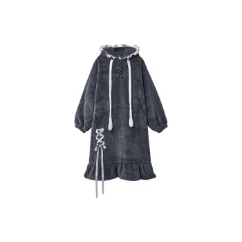 GUKOO Nightgown Women's Gray Black