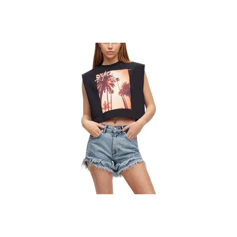 HUGO BOSS Crop Tops Women's Black-2