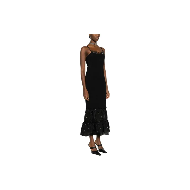 OFF WHITE Slip Dress, Regular Fit Women's Black-3
