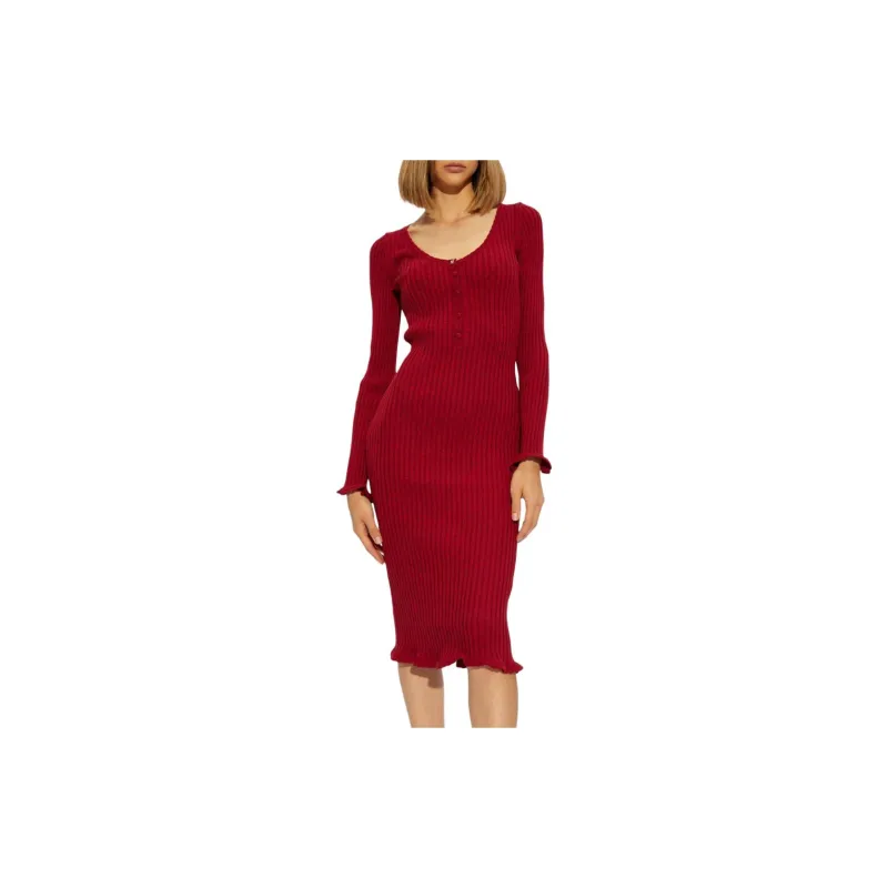 Blumarine Ribbed Knit Midi Dress-2