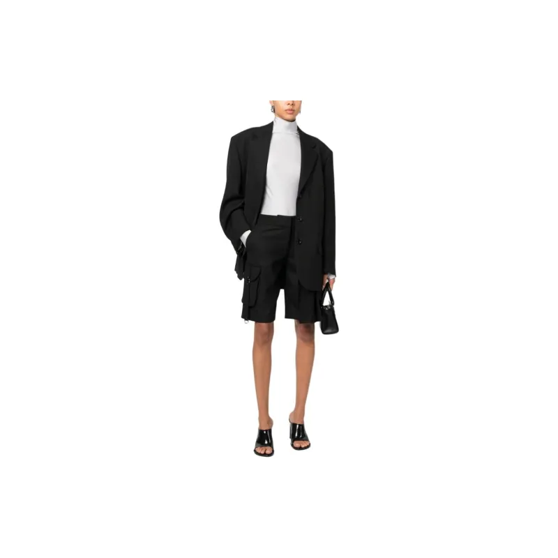 OFF WHITE High Waist Pleated Cargo Shorts-1