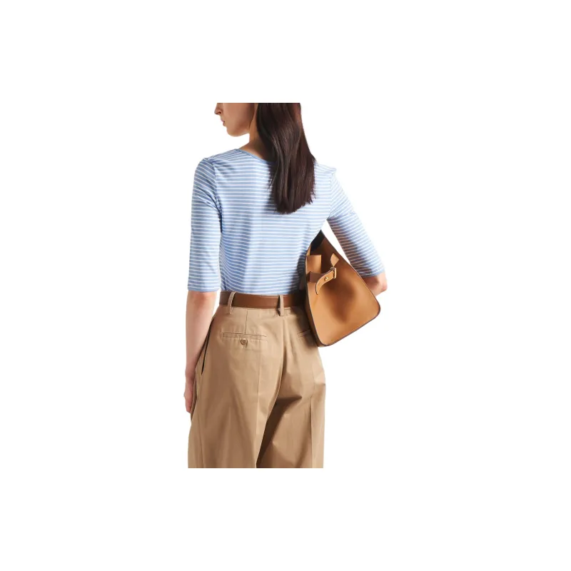 PRADA SS24 Regular T Shirt Women's Sky Blue-2