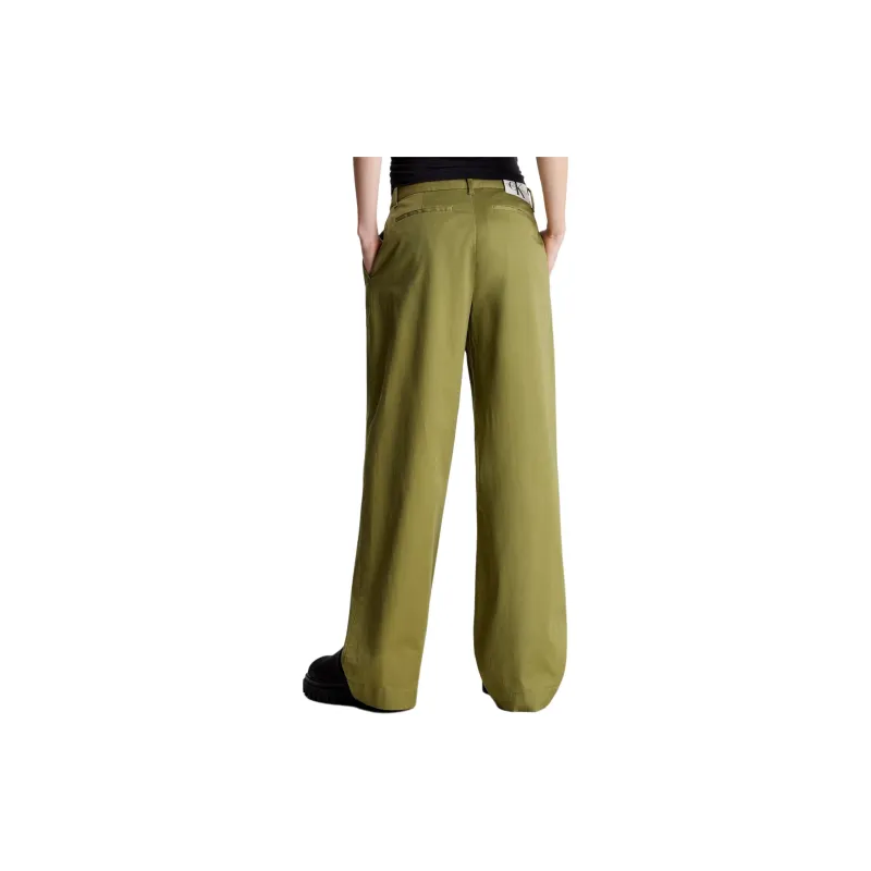 CALVIN KLEIN Casual Pants Europe Version Women's Dark Green-3