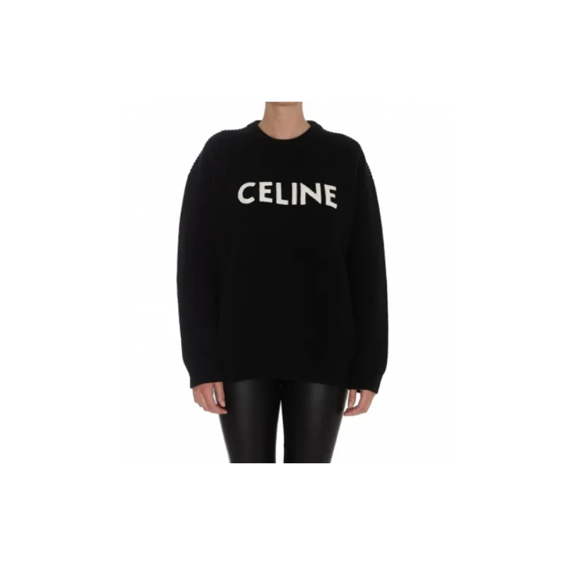 CELINE Oversized Sweater In Ribbed Wool-2