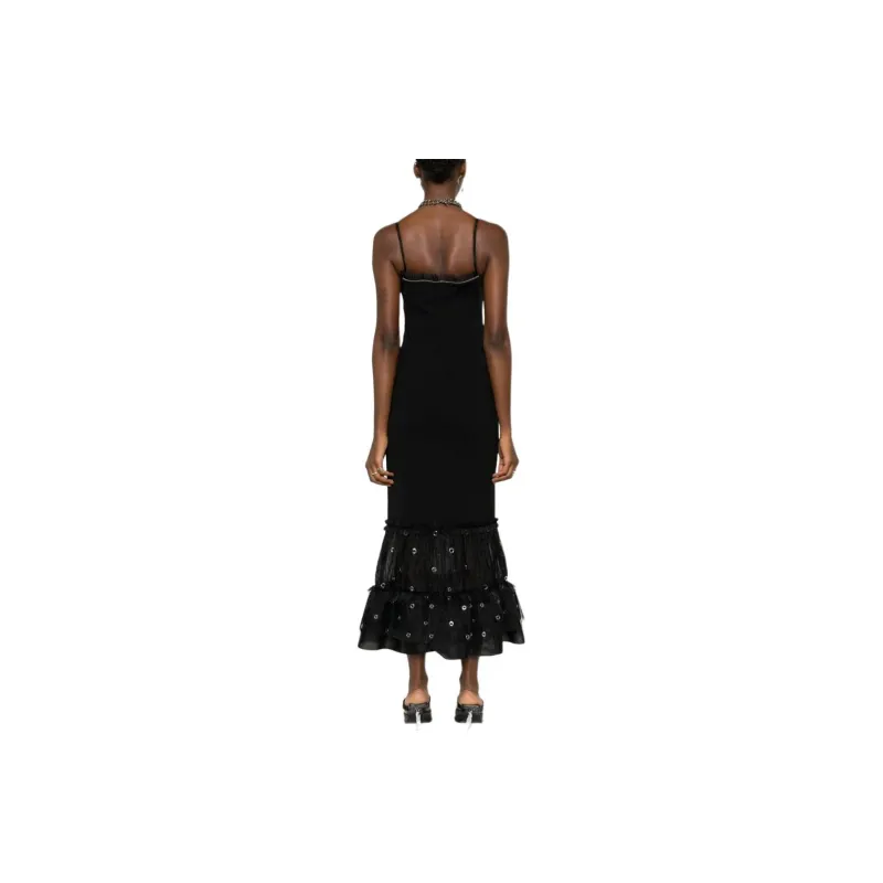 OFF WHITE Slip Dress, Regular Fit Women's Black-1