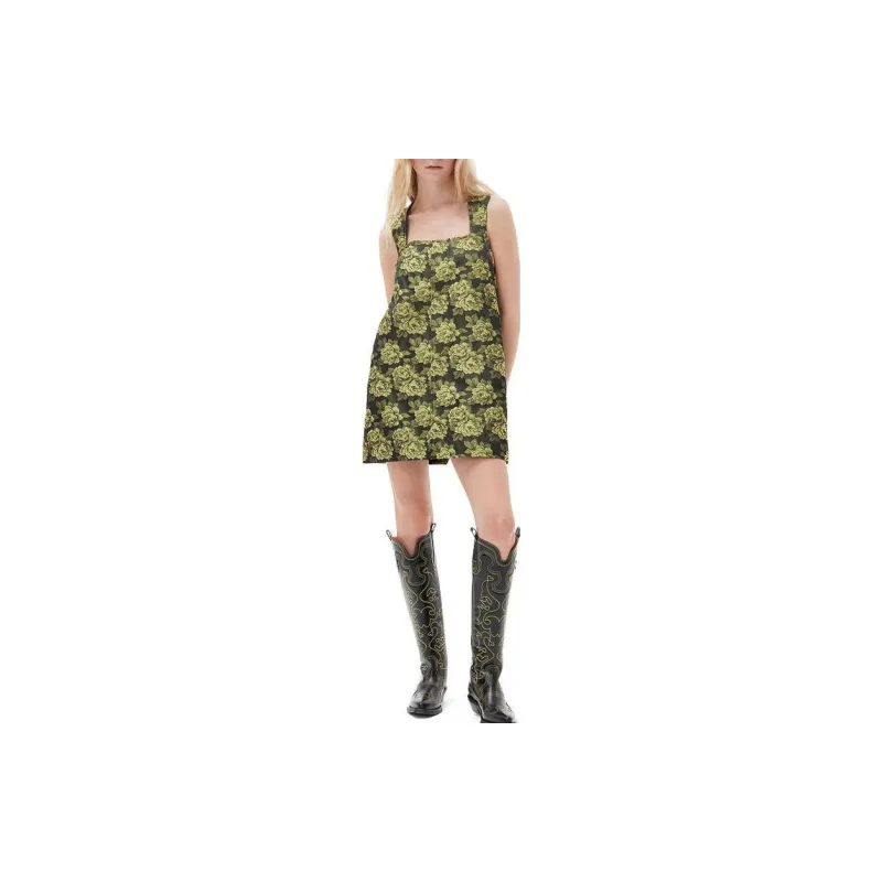 GANNI Sleeveless Dresses Women's Green-1