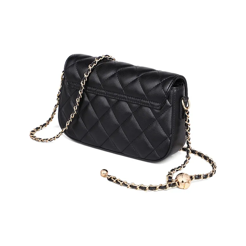 C°BANNER Cow Leather With Synthetic Leather Small Square Bag Shoulder Bag Regular Women's Black-3