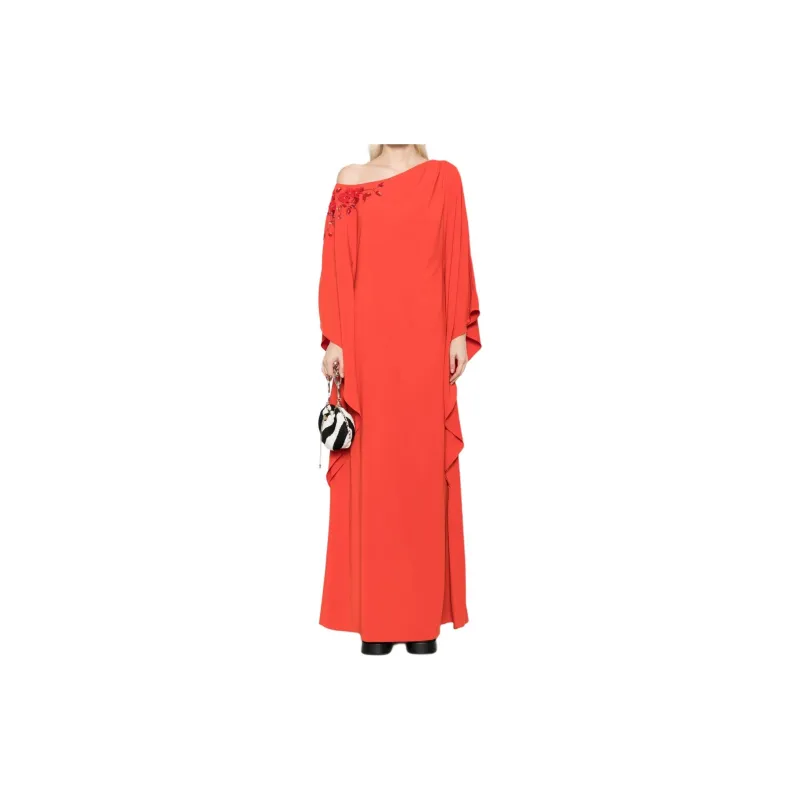 Marchesa Notte Floral embroidered Draped Dress-1