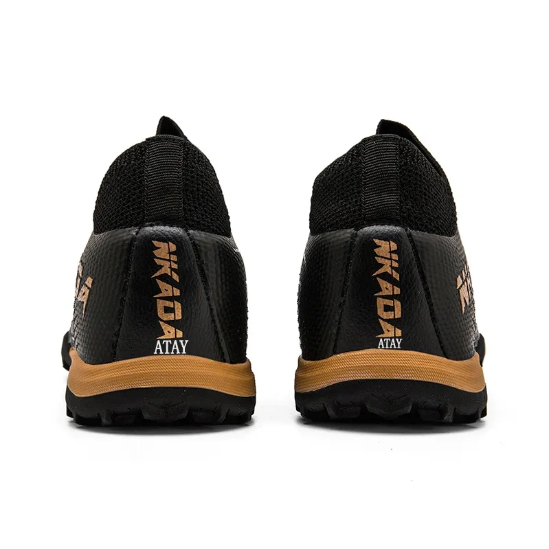 ATAY Soccer Shoes Unisex Mid Top Black/Gold-7