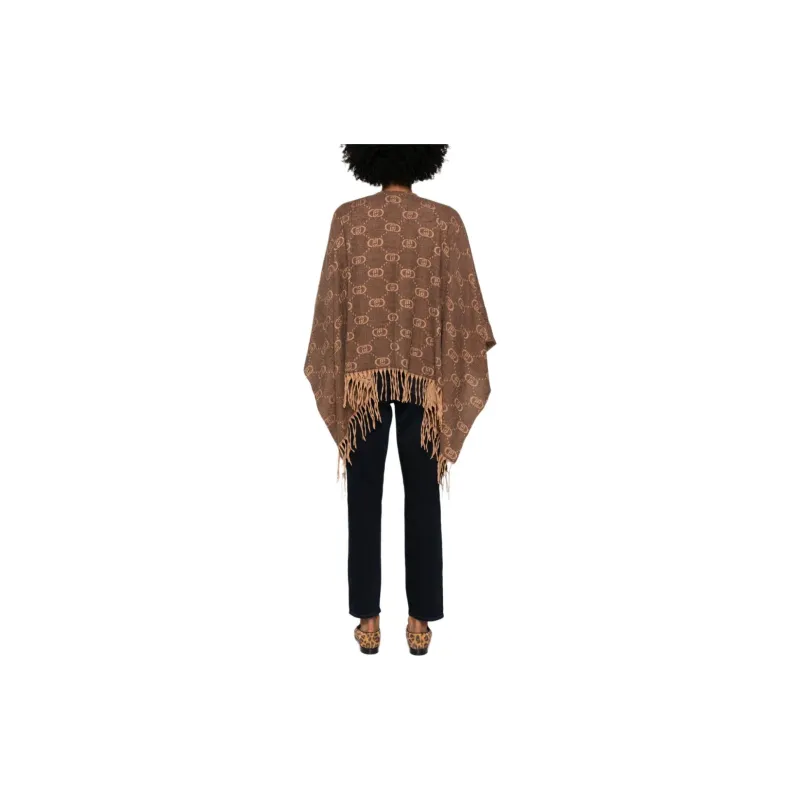 LIU·JO Logo-jacquard Fringed Poncho-2