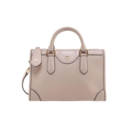 FERRAGAMO Calfskin Tote Bag, Shopping Bag, Shoulder Bag, Crossbody Bag, Handbag Small Size Women's Beige