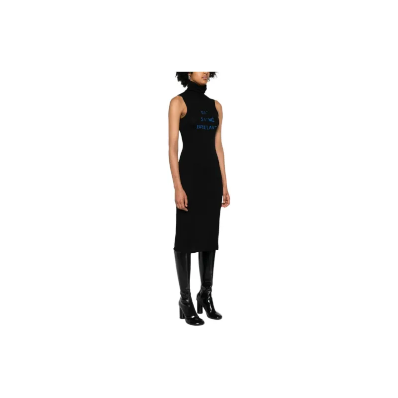 MM6 Maison Margiela Text jacquard Sleeveless Midi Dress-1