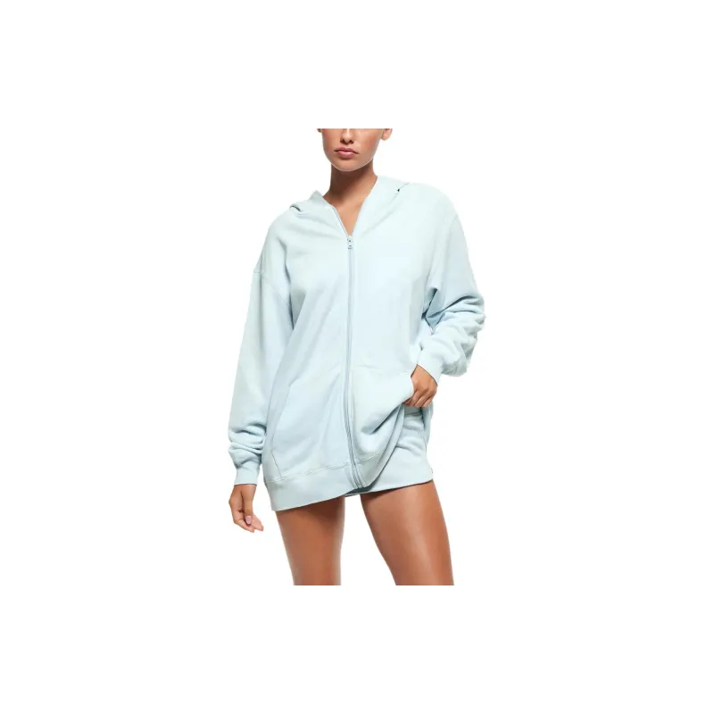 SKIMS SS24 Summer Collection FRENCH TERRY OVERSIZED ZIP UP HOODIE Sweatshirt Women's OPAL/Opal-1