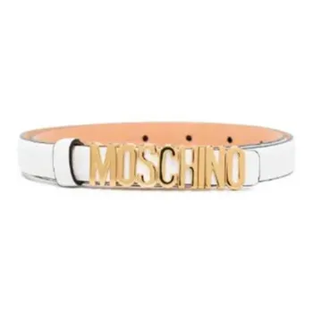 MOSCHINO Calf Leather Logo Belt