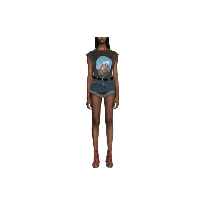 ISABEL MARANT Eneidao High Waisted Denim Shorts-1