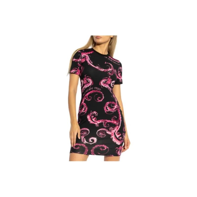 VERSACE JEANS Chromo Couture print Mini Dress-1