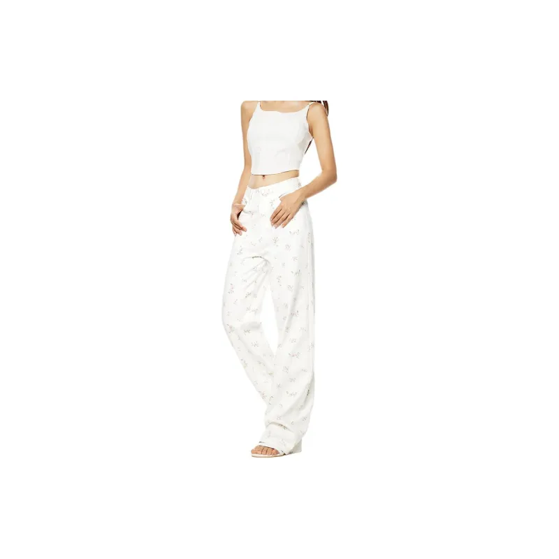 Kazakhstan Jeans Women's Floral White-3