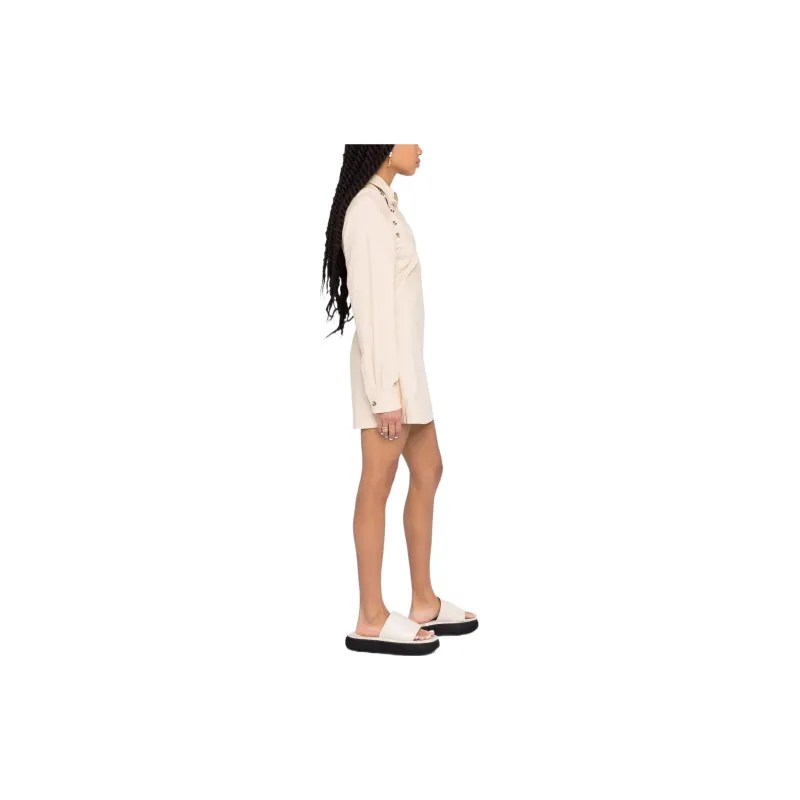 NANUSHKA Asymmetric fastening Mini Shirt Dress-3