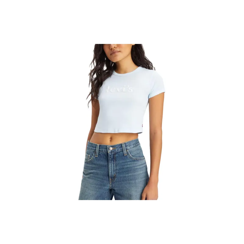 Levis T-Shirts Women's Light Blue-4
